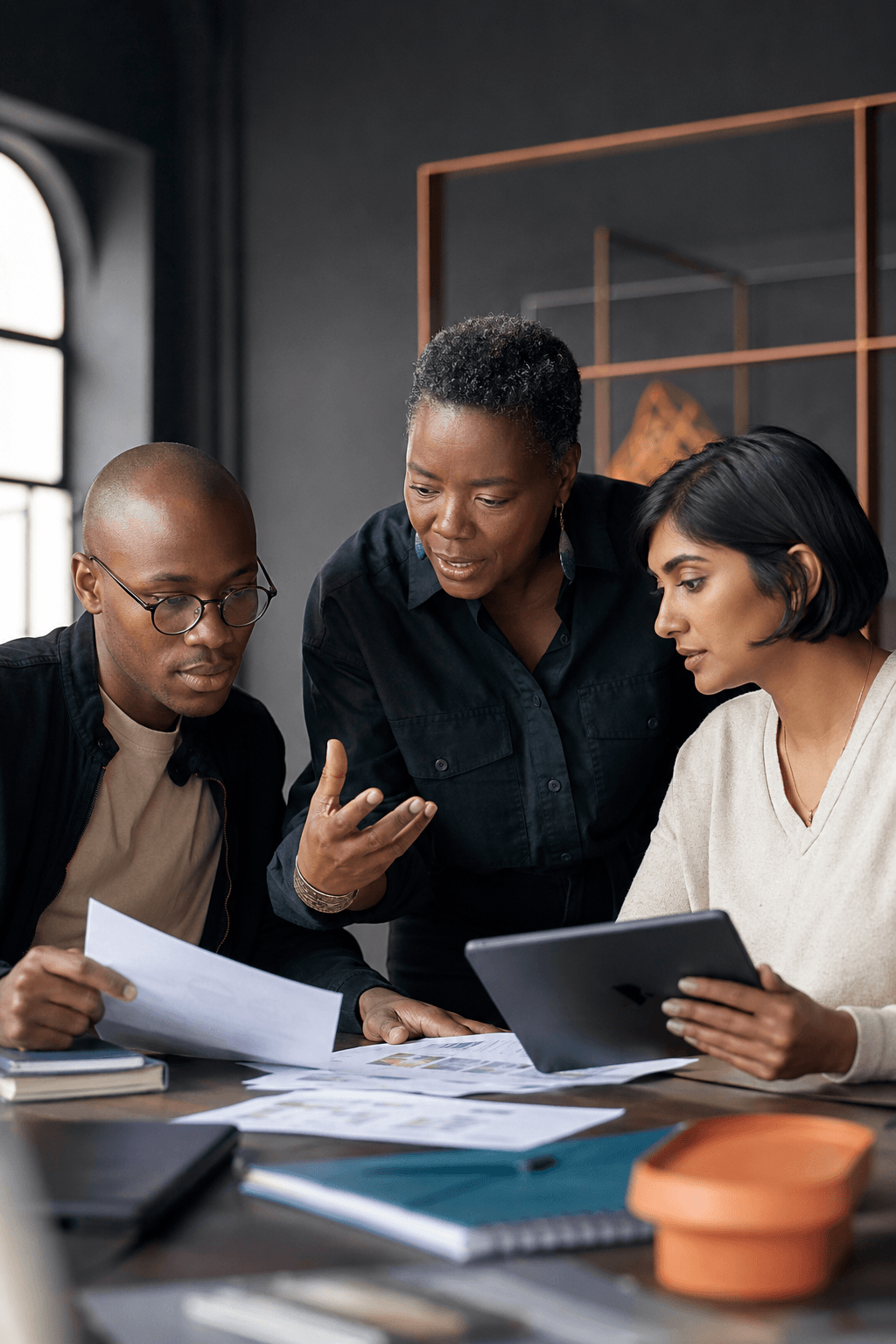 Entrepreneurs developing a strategy together